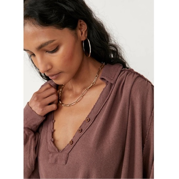 We The Free Women's Plum Cropped Balloon Sleeve Blouse - Picture 4 of 7